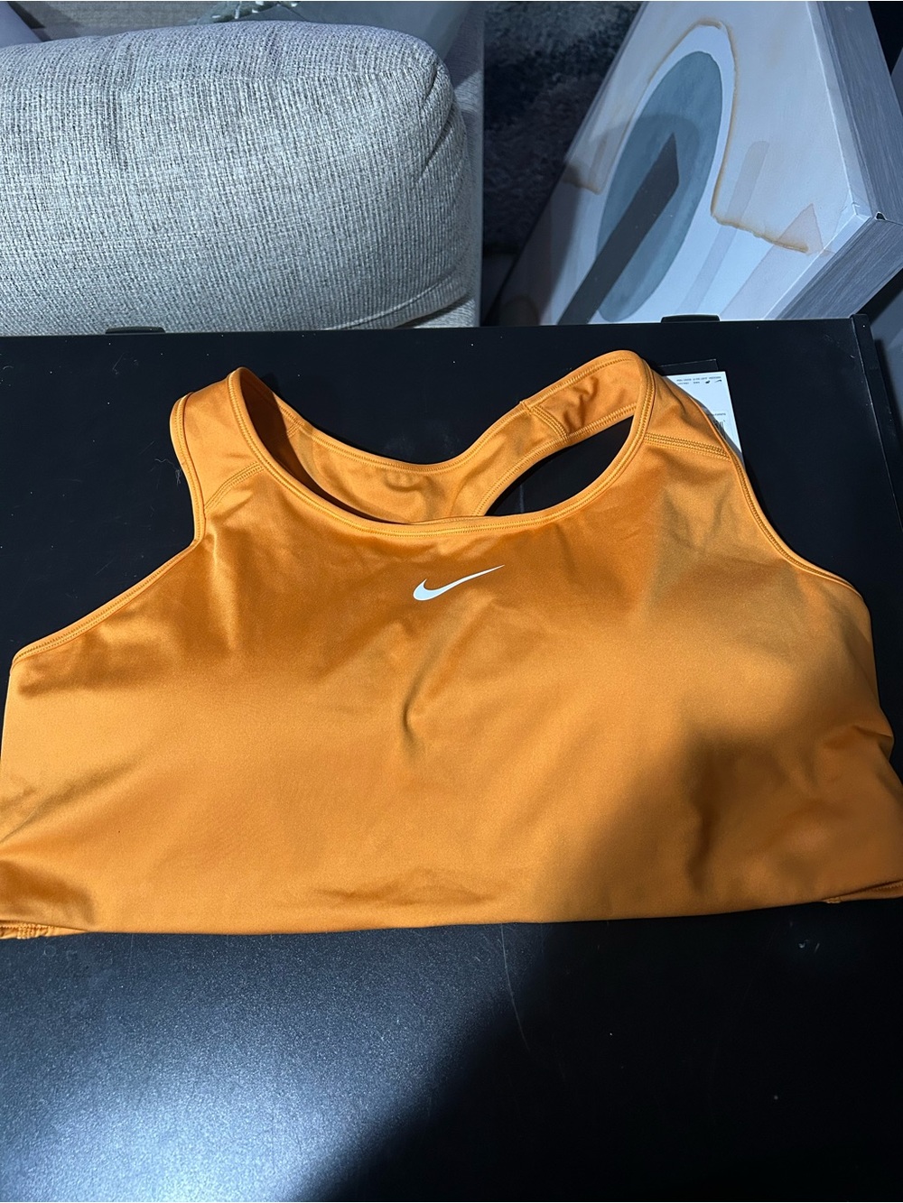 Nike Women's Orange Sports Bra - Dri-FIT Support
